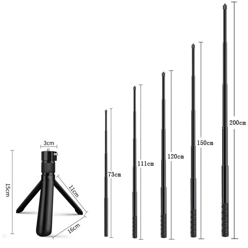 Insta360 Camera X3 - Invisible Extended Selfie Stick Scalable Monopod