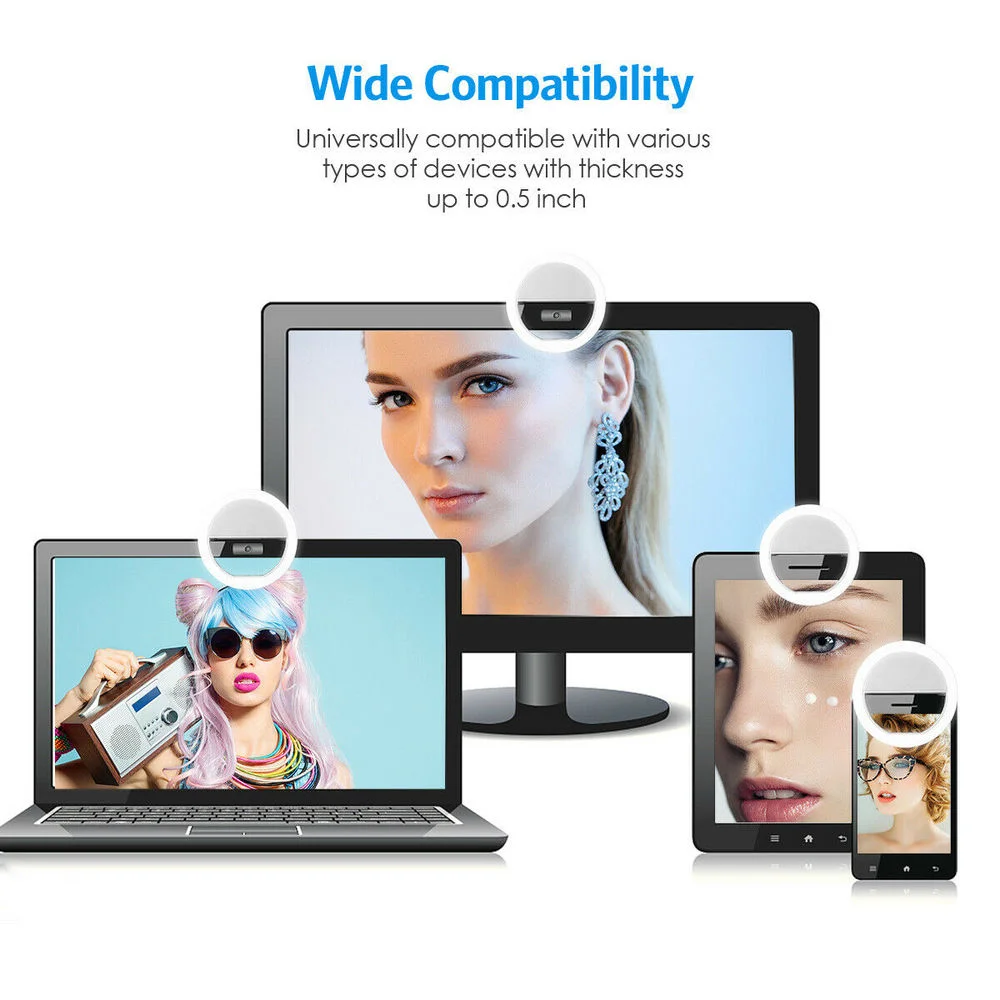 Rechargeable Clip On Selfie Ri - Quality Photography Lighting 评论和价格