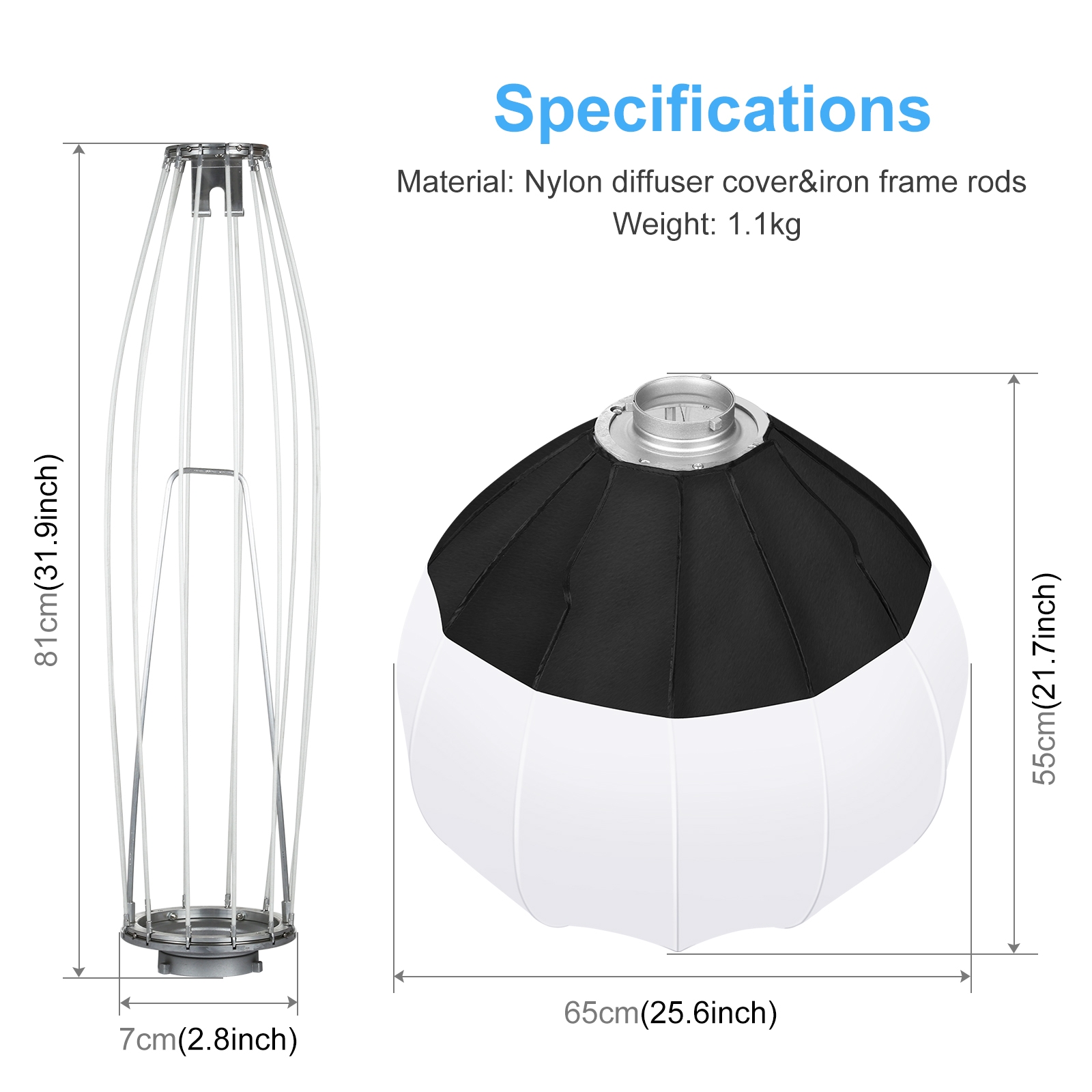 PULUZ 65cm Foldable Lantern So - Photography Lighting With Flash 评论和价格