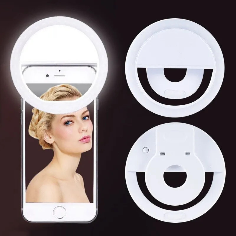 USB Rechargeable LED Selfie Ri - Photography Lighting Tool 评论和价格