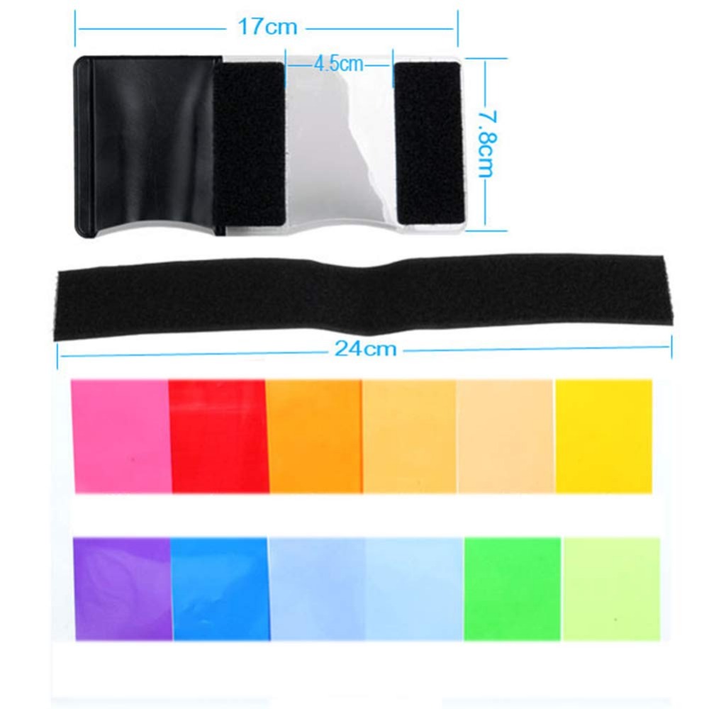 12 Colors Camera Flash Gels Li - Photography Lighting With Flash 评论和价格