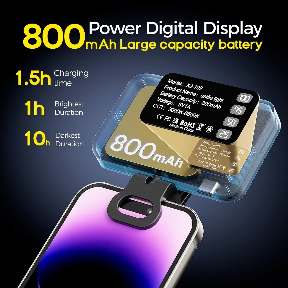 800/1000mAh LED Selfie Light 3 - Photography Lighting With Flash 评论和价格